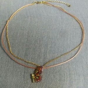 Unique butterfly layered necklace. 3 for $30